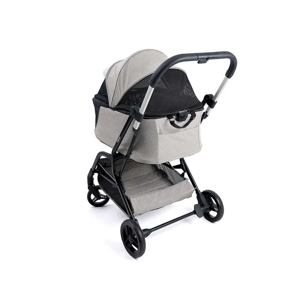 IBIYAYA InstaCollapse Detachable Dog Stroller and Pet Car Seat Carrier Combo – Taupe - Image 12