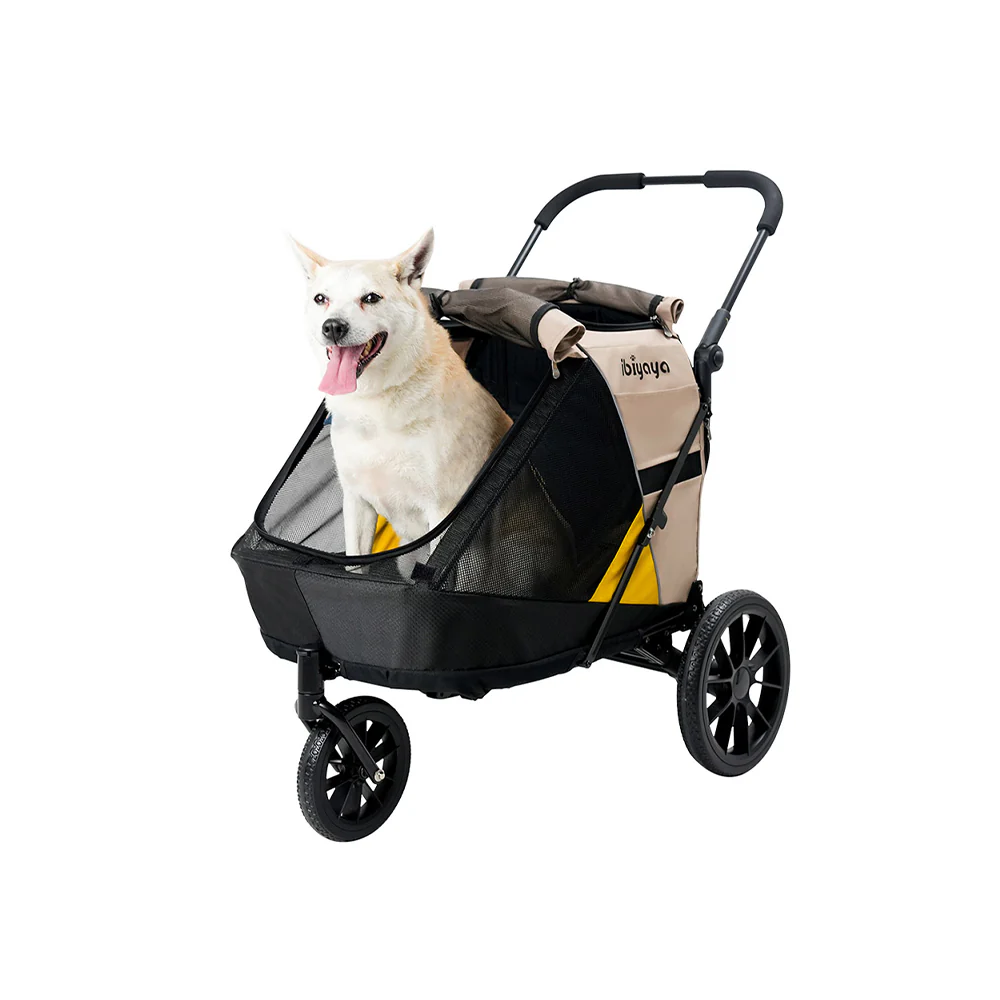 IBIYAYA Minika 3-in-1 Pet Stroller System Foldable Dog Bicycle Trailer & Indoor-Outdoor Kennel – Arizona Tan - Image 10