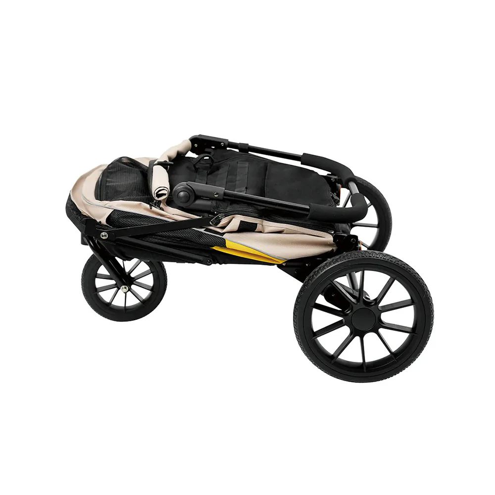 IBIYAYA Minika 3-in-1 Pet Stroller System Foldable Dog Bicycle Trailer & Indoor-Outdoor Kennel – Arizona Tan - Image 18