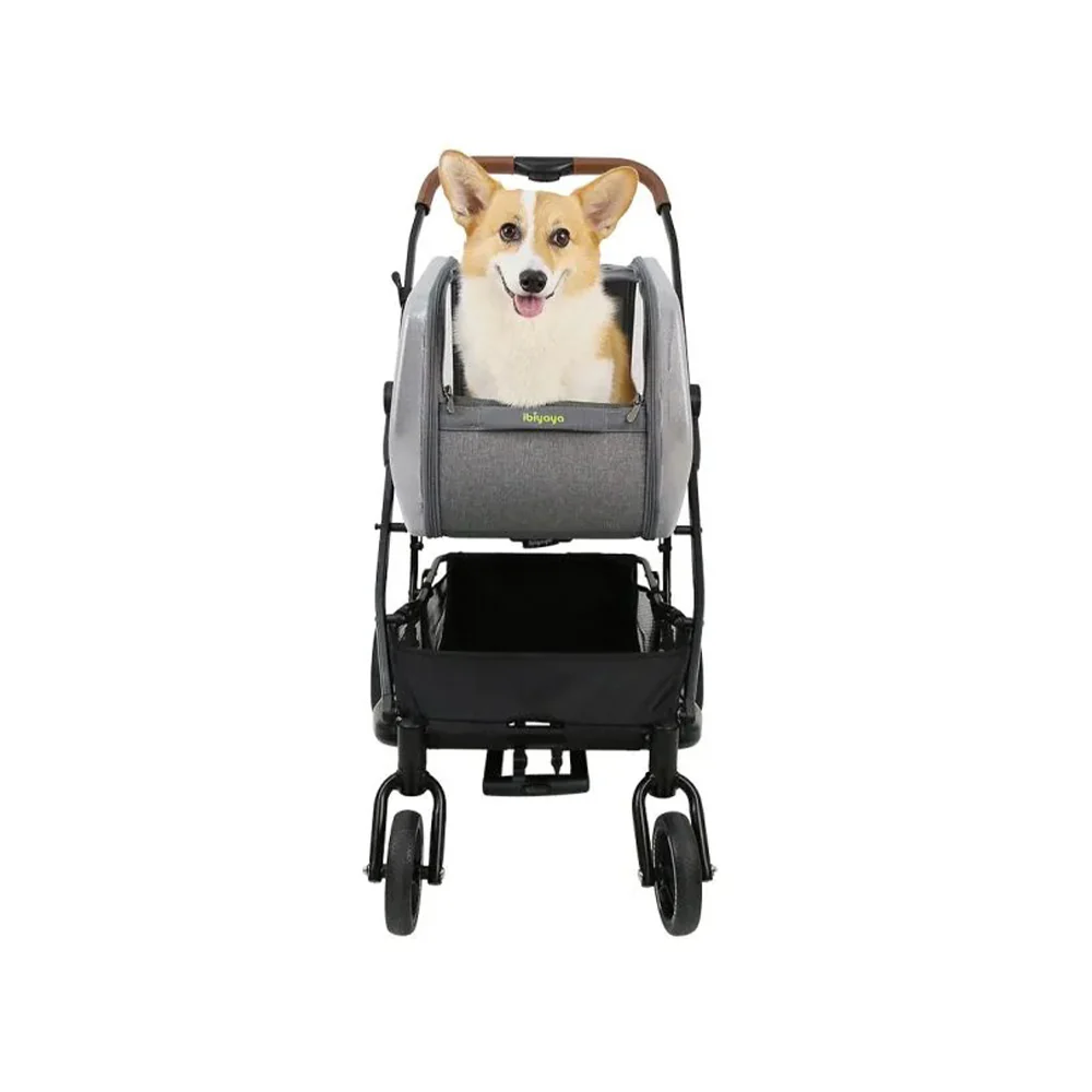 IBIYAYA NeoRider Multipurpose Detachable Pet Stroller - Silver Mist - Image 10