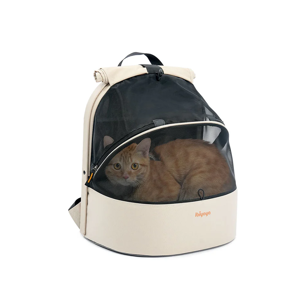 IBIYAYA Panorama Zipper-Free Small Pet Travel Carrier - Buttermilk - Image 4
