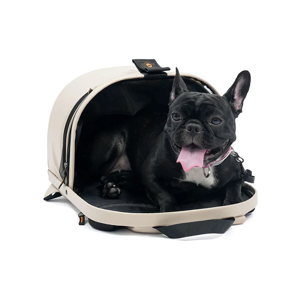 IBIYAYA Panorama Zipper-Free Small Pet Travel Carrier - Buttermilk - Image 8