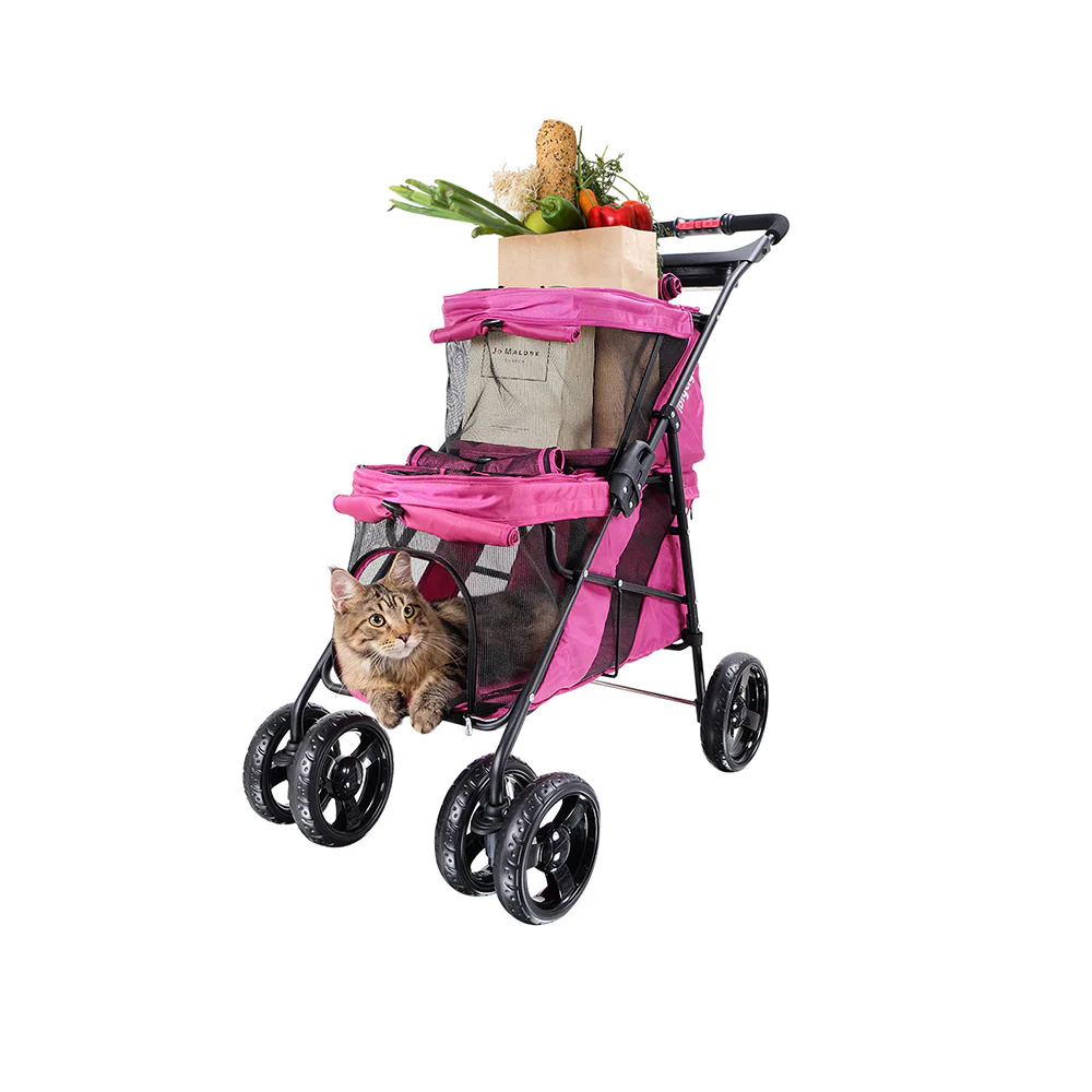 IBIYAYA Pet Bus Double Decker Foldable Stroller - Image 3