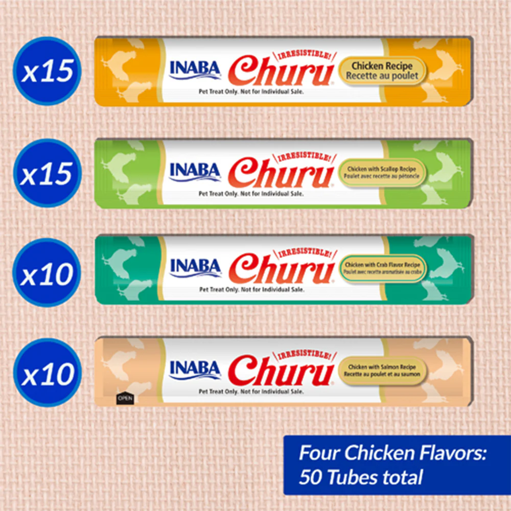 INABA Churu Chicken Seafood Varieties 700g (14g x 50 ) USA-655B - Image 4