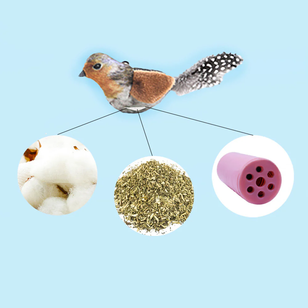 Interactive Chirping Bird Cat Toy – Catnip Sound Teaser Wand - Image 6