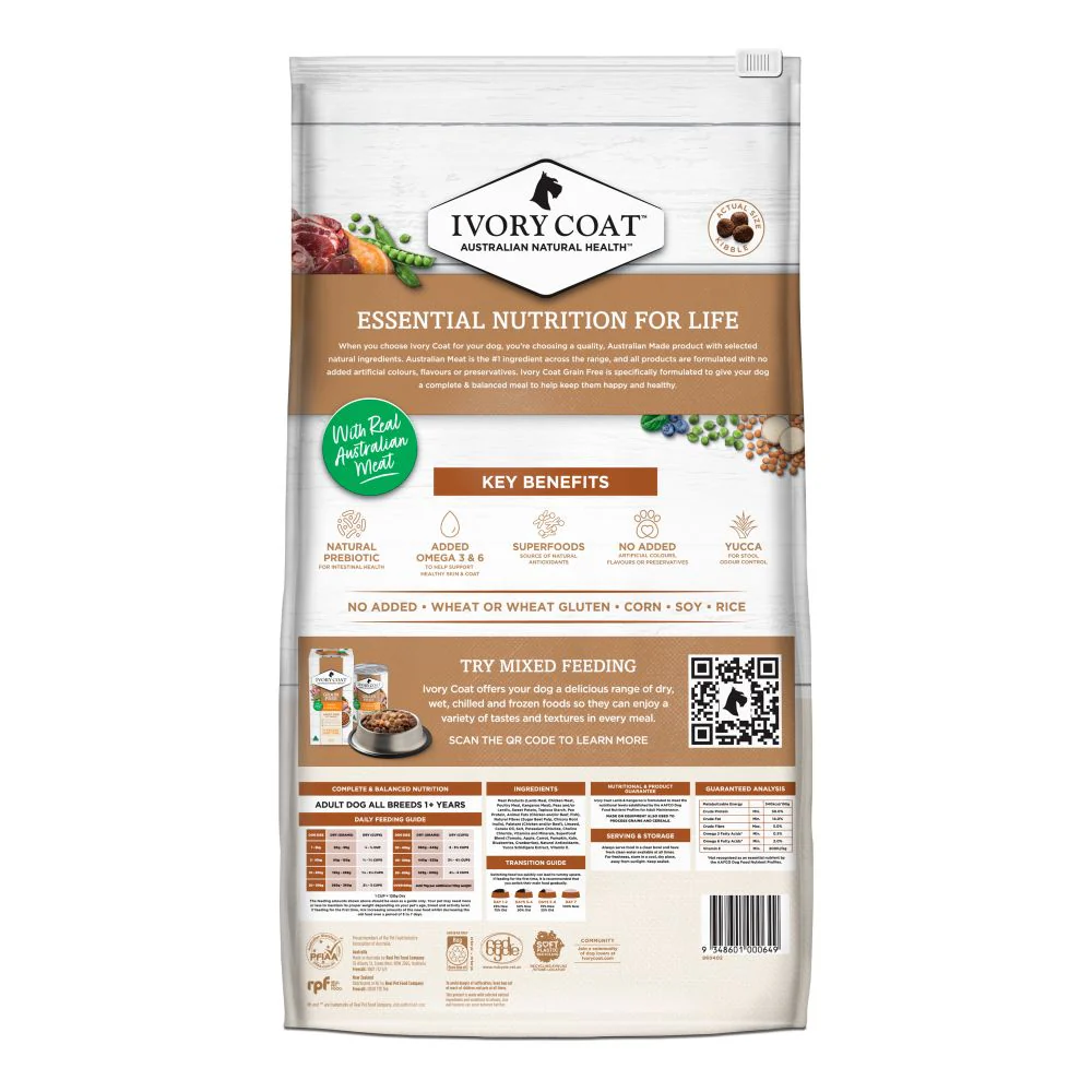 IVORY COAT Grain Free Lamb & Kangaroo Adult Dog Food 13kg - Image 2