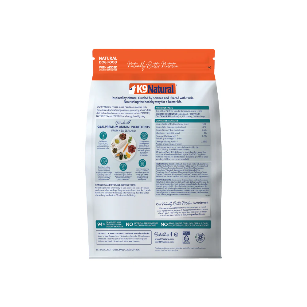 K9 NATURAL Beef & Hoki Dry Dog Food - Image 10