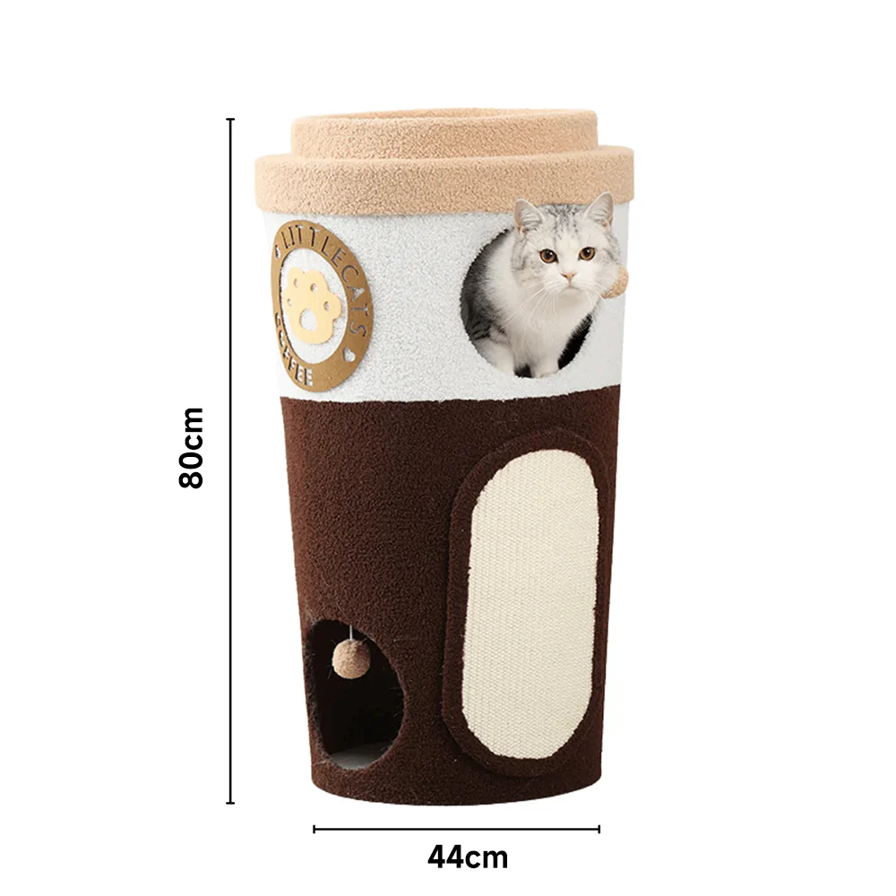 MARTINA Milk Tea Cup Cat Dual-Level Condo L - Image 5