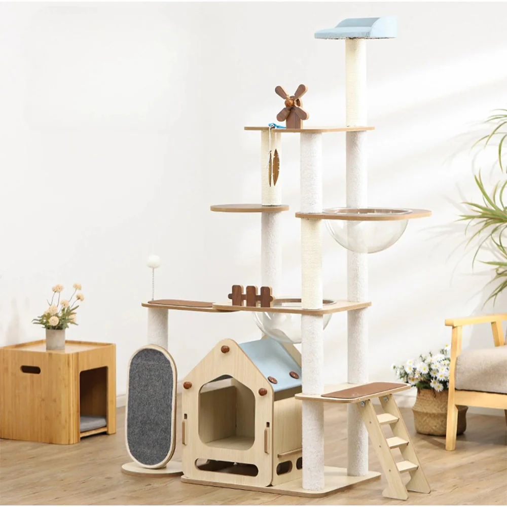 MARTINA Windmill Solid Wood Cat Climbing Tree PRO - Image 2