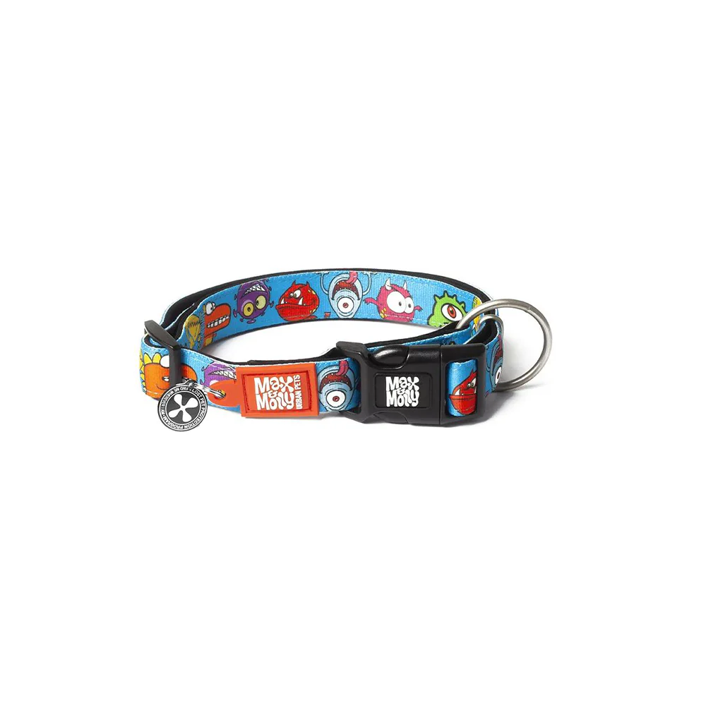 MAX & MOLLY Little Monsters Smart ID Dog Collar for Extra Small Dogs
