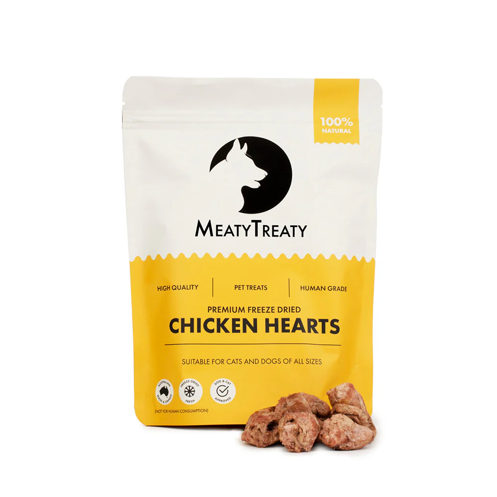 MEATY TREATY Chicken Heart Freeze Dried Dog & Cat Treats 100g - Image 3