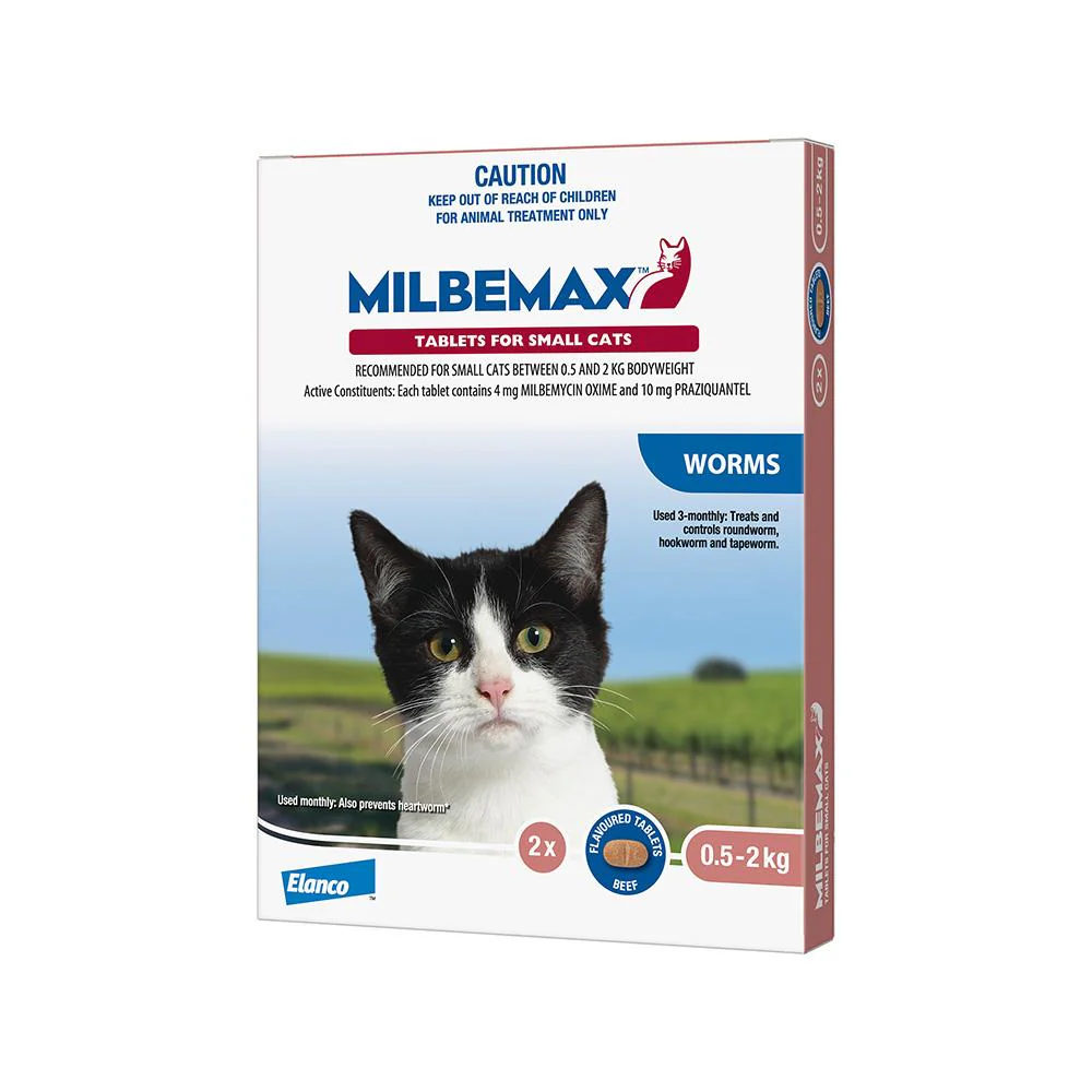 MILBEMAX Allwormer Treatment for Small Cats (0.5-2kg) 2 tabs - Image 3