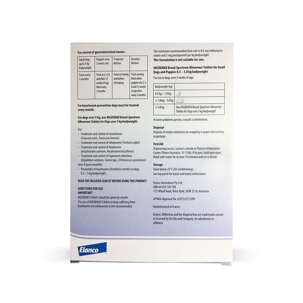 MILBEMAX Allwormer Dog 0.5-5KG 2 Tablets - Image 4