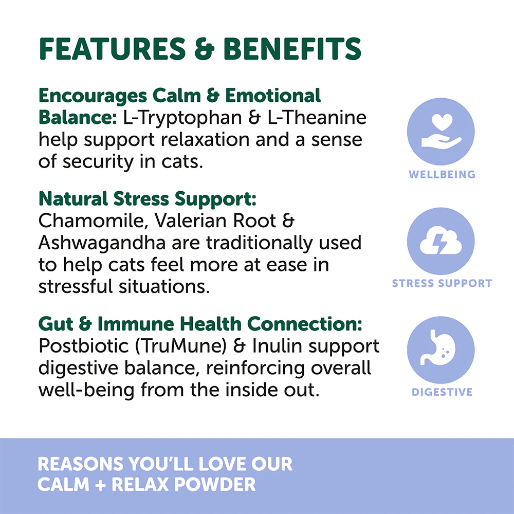 NAS NATURAL ANIMAL SOLUTIONS Calm + Relax For Cats 80g - Image 4