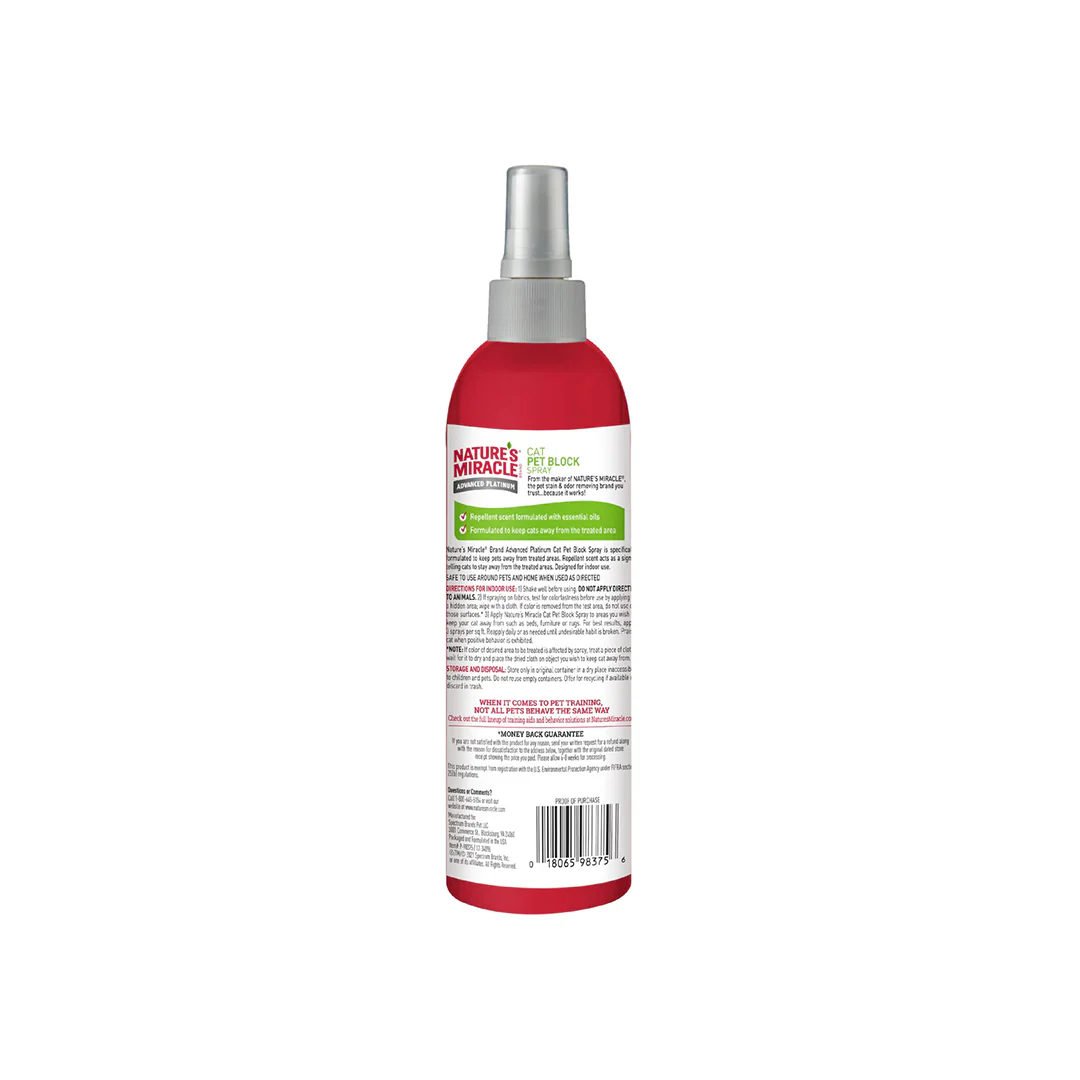 NATURE'S MIRACLE Advanced Platinum Pet Block Indoor Training Spray for Cats 236ml - Image 2