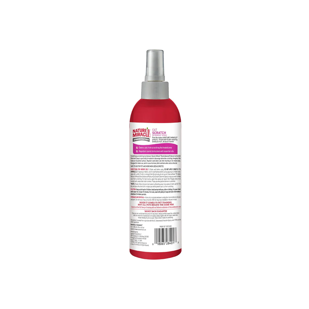 NATURE'S MIRACLE Advanced Platinum Scratch Deterrent Spray for Cats 236ml - Image 2
