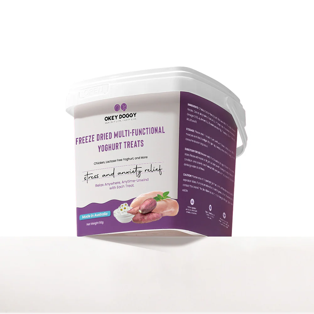 OKEY DOGGY Freeze Dried Stress & Anxiety Relief Multifunctional Yoghurt Pet Treats 50g - Image 5