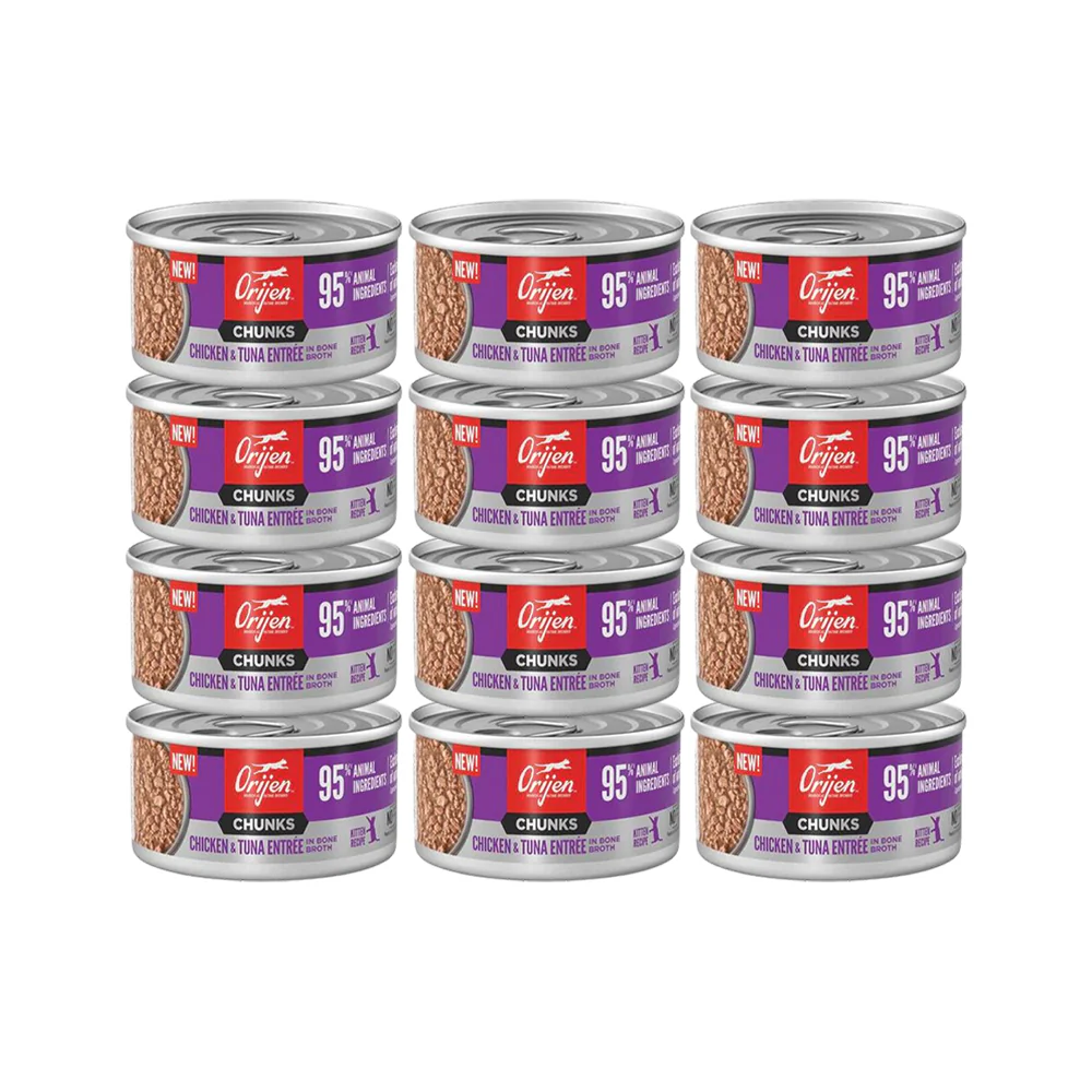 ORIJEN Chunks & Shreds - Chicken & Tuna Entrée Kitten Wet Cat Food - Image 9