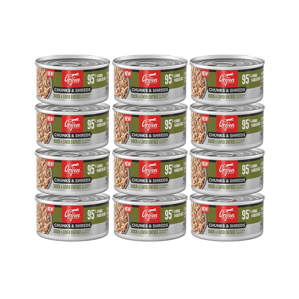 ORIJEN Chunks & Shreds - Duck & Liver Entrée Adult Wet Cat Food - Image 8