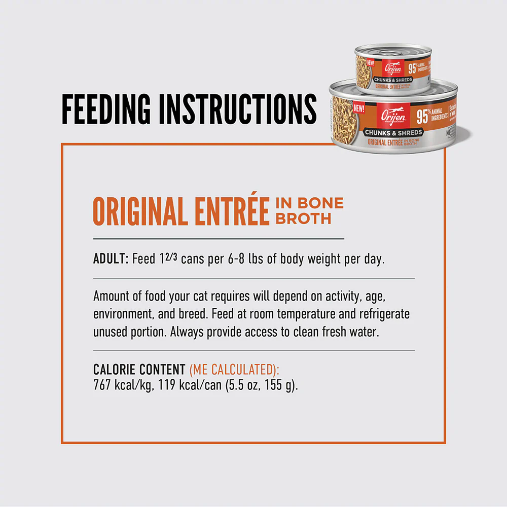 ORIJEN Chunks & Shreds - Original Entrée Adult Wet Cat Food - Image 8