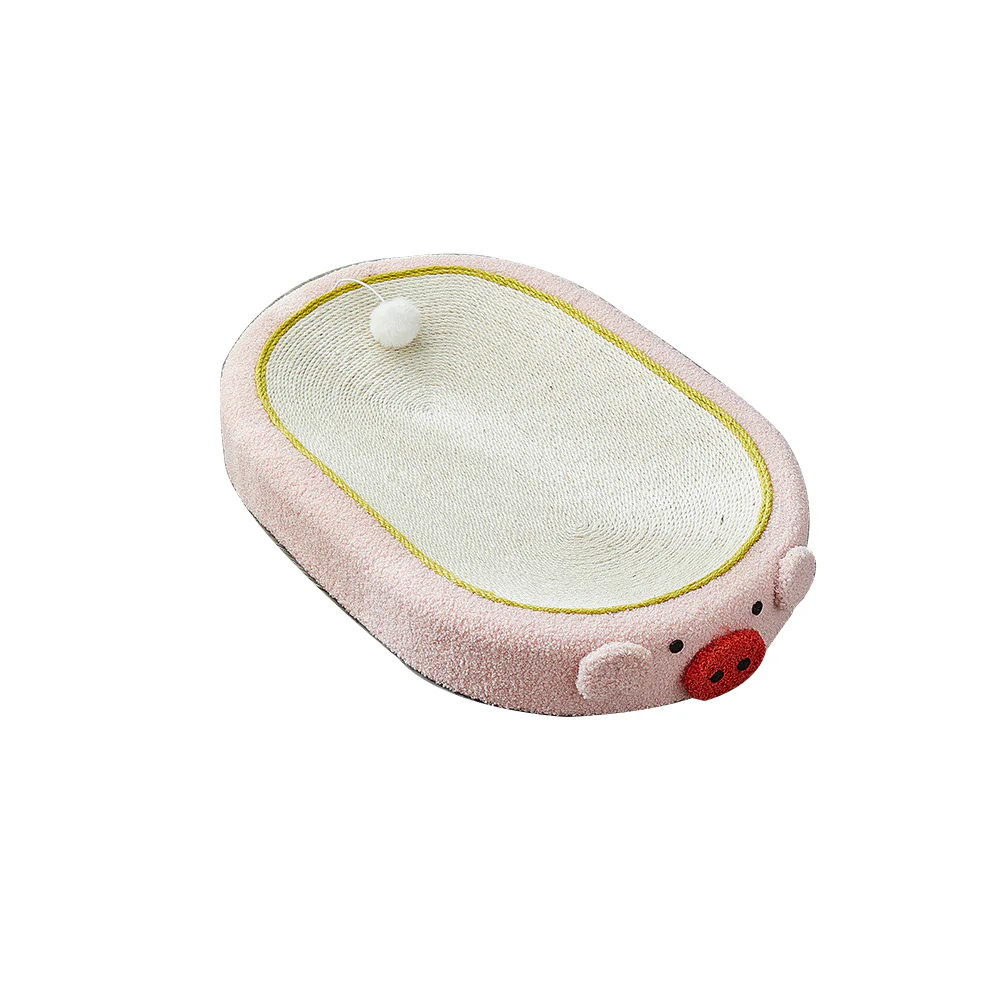 Oval-shaped Extra Large Sisal Cat Scratcher With Ears - 61X40X9 cm - Image 3