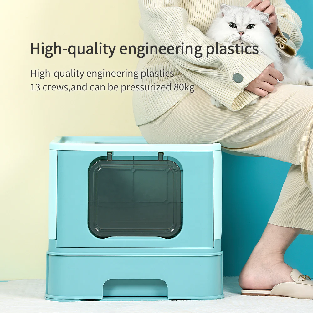 PAKEWAY Foldable Enclosed Cat Litter Box - Image 11