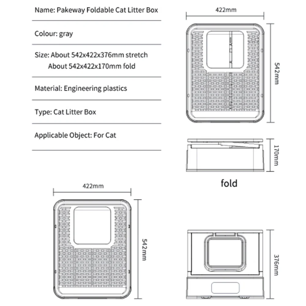 PAKEWAY Foldable Enclosed Cat Litter Box - Image 17