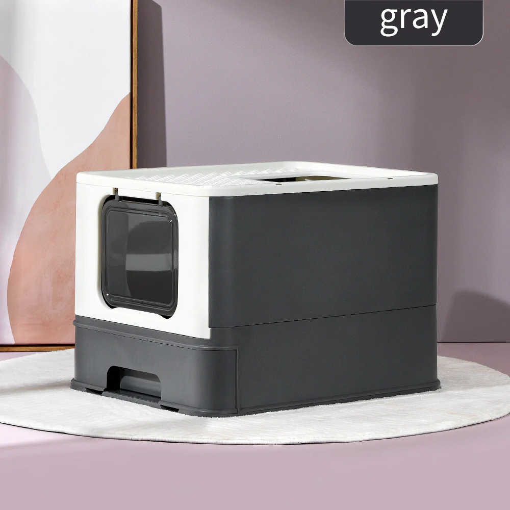 PAKEWAY Foldable Enclosed Cat Litter Box - Image 4