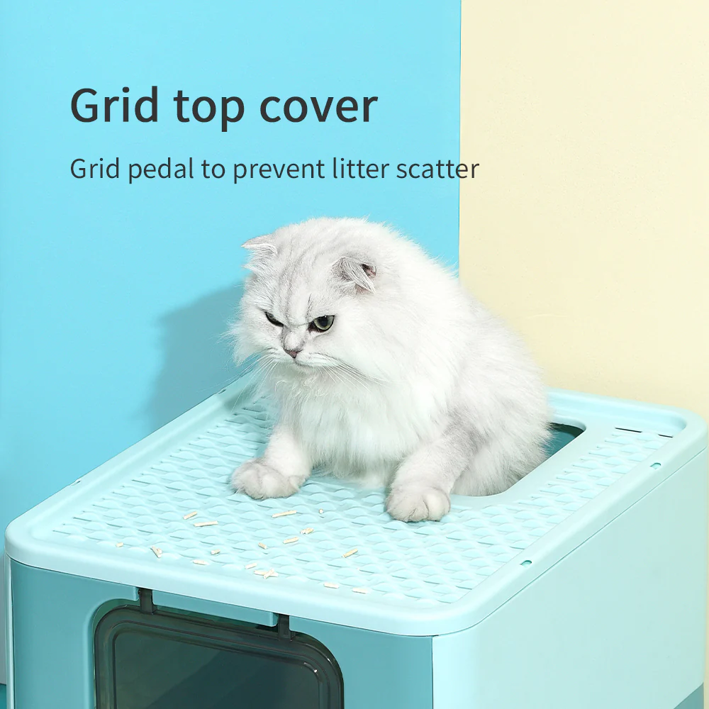 PAKEWAY Foldable Enclosed Cat Litter Box - Image 7