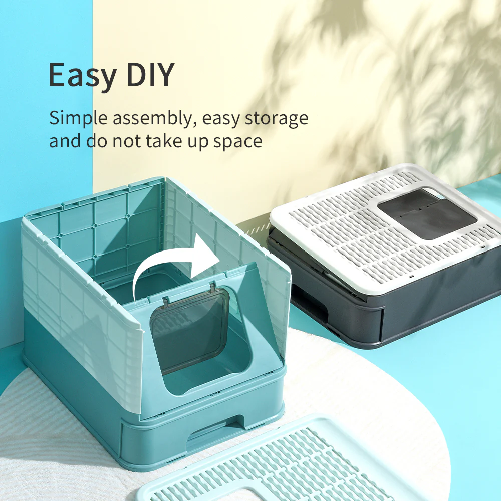 PAKEWAY Foldable Enclosed Cat Litter Box - Image 8