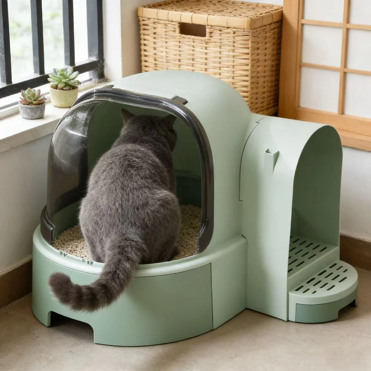 PAKEWAY Green Star Tunnel Cat Litter Box - Image 5