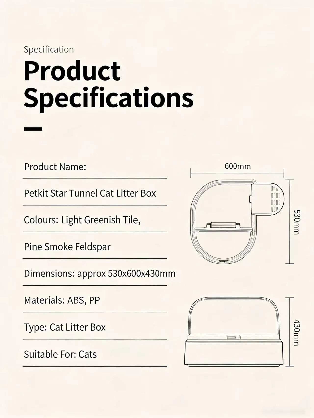 PAKEWAY Green Star Tunnel Cat Litter Box - Image 8