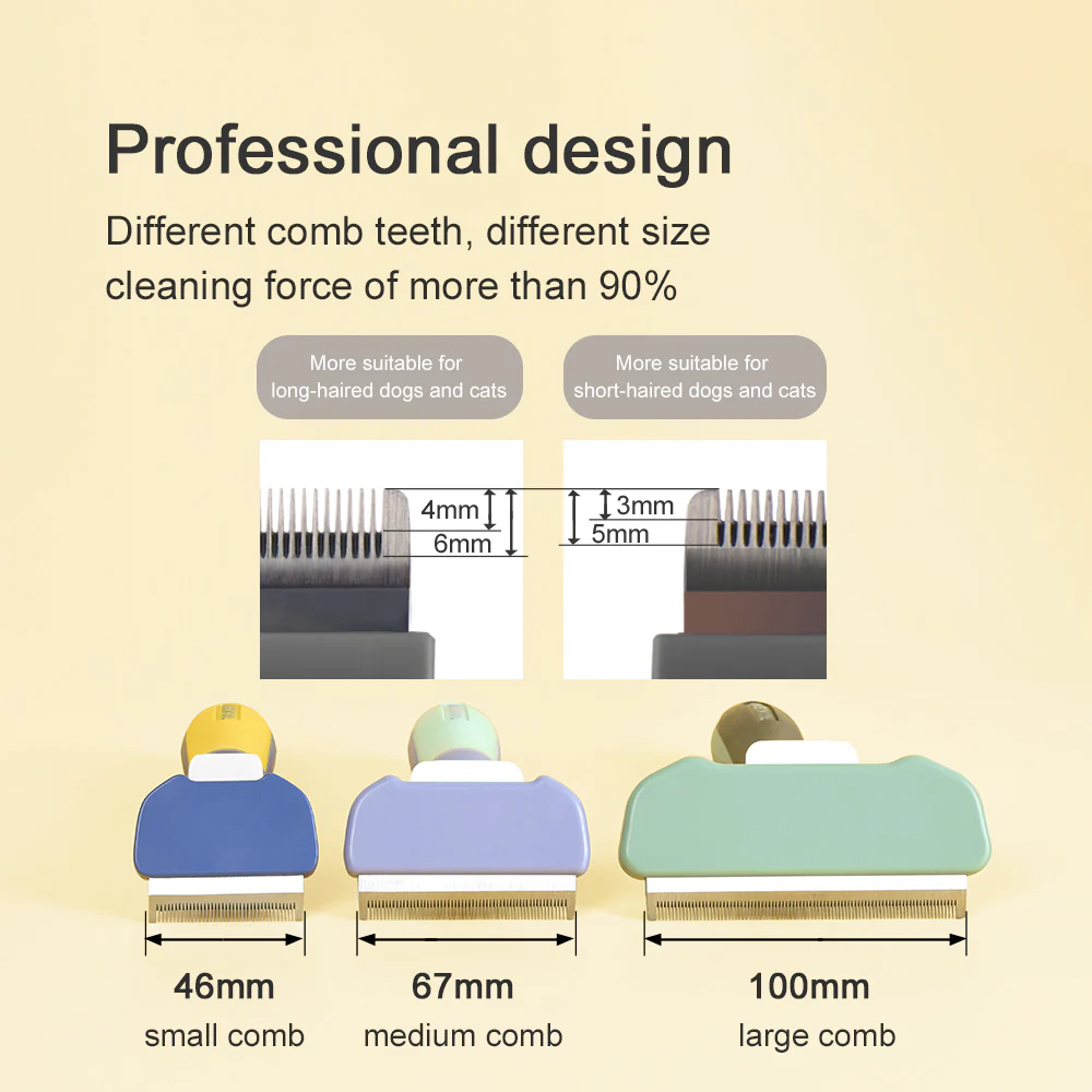 PAKEWAY T10 Self-Cleaning Long Hair Remover Dog Comb (Small) - Image 7