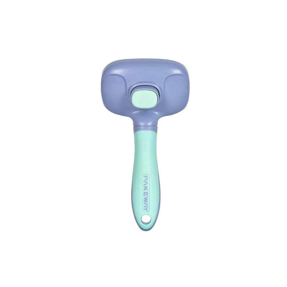 PAKEWAY Green & Purple T10 Self-Cleaning Slicker Brush Max (Extra Large)