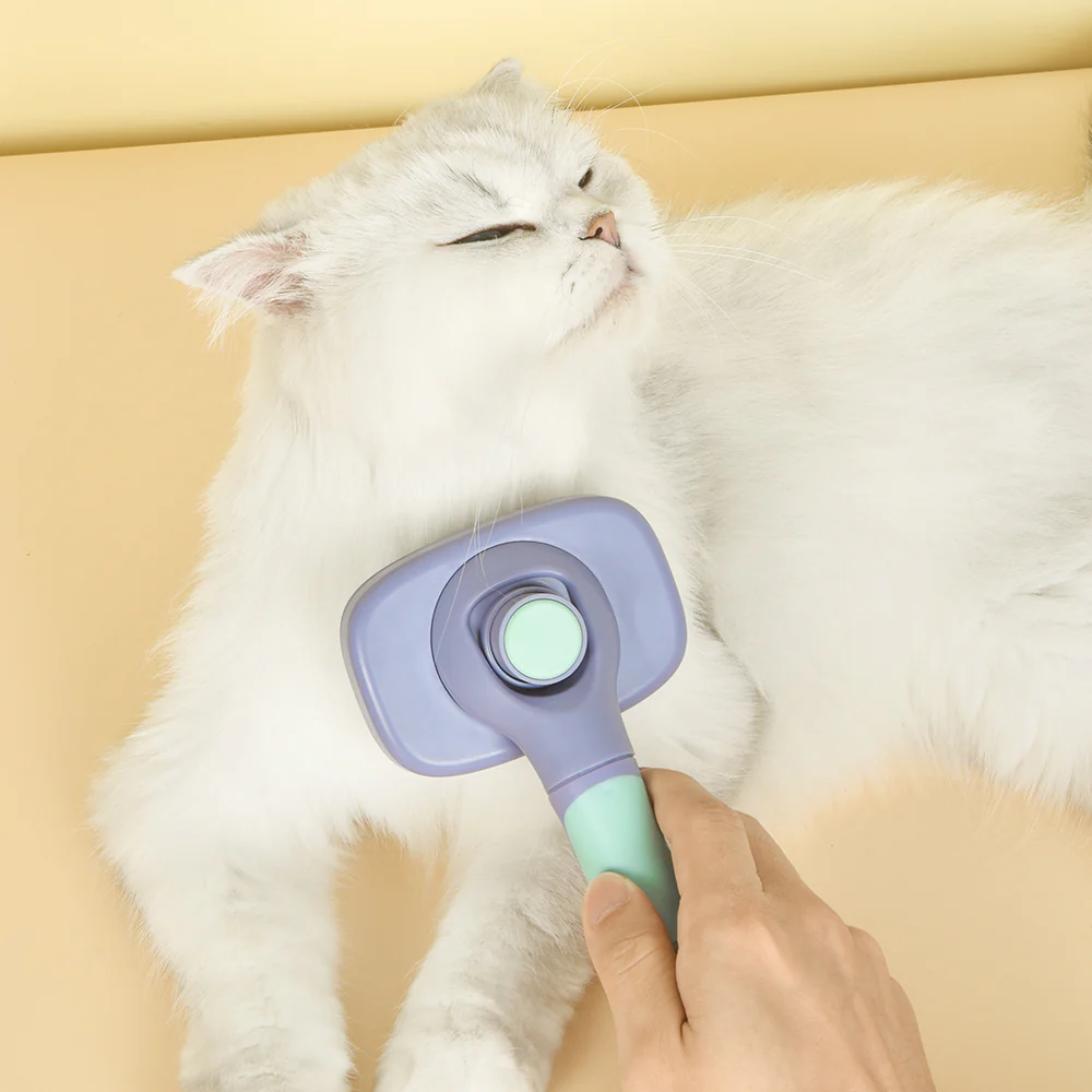 PAKEWAY Green & Purple T10 Self-Cleaning Slicker Brush Max (Extra Large) - Image 10