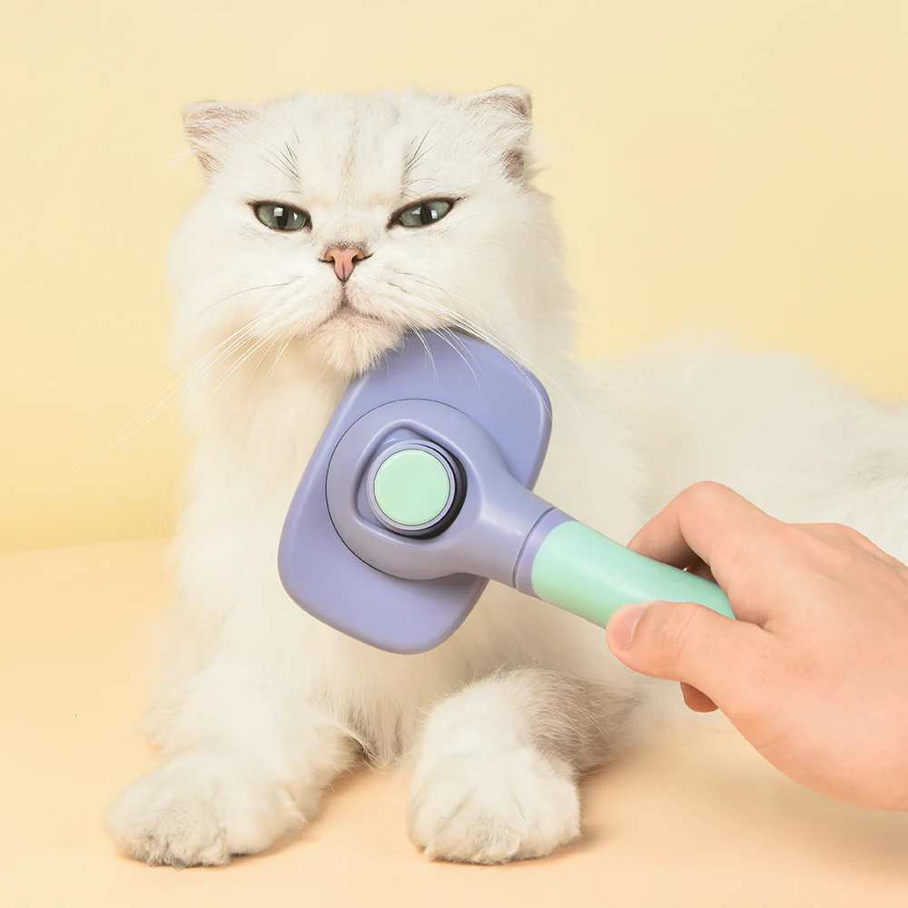 PAKEWAY Green & Purple T10 Self-Cleaning Slicker Brush Max (Extra Large) - Image 12