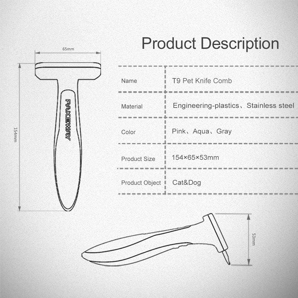 PAKEWAY T9 Pink Pet Deshedding Comb - Image 3