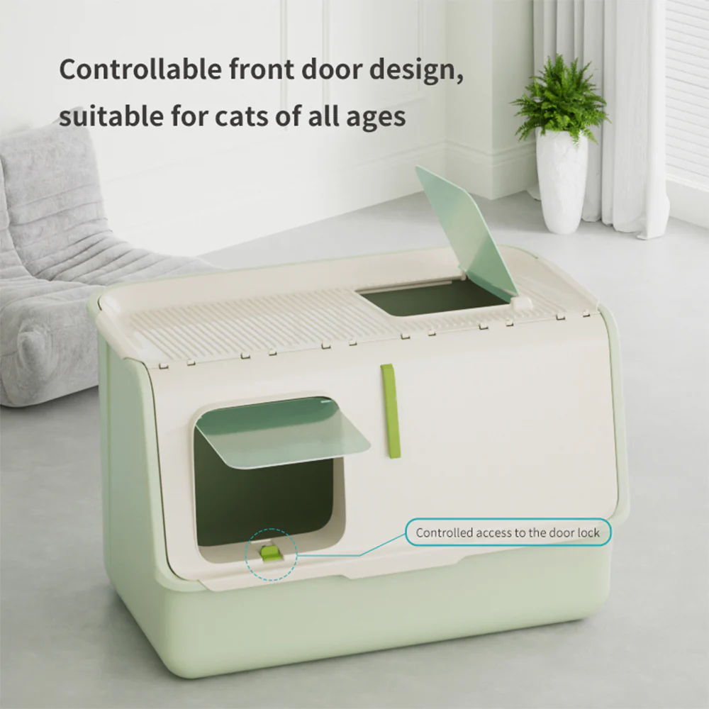 PAKEWAY Top-Entry Extra Large Cat Litter Box - Yellow - Image 5