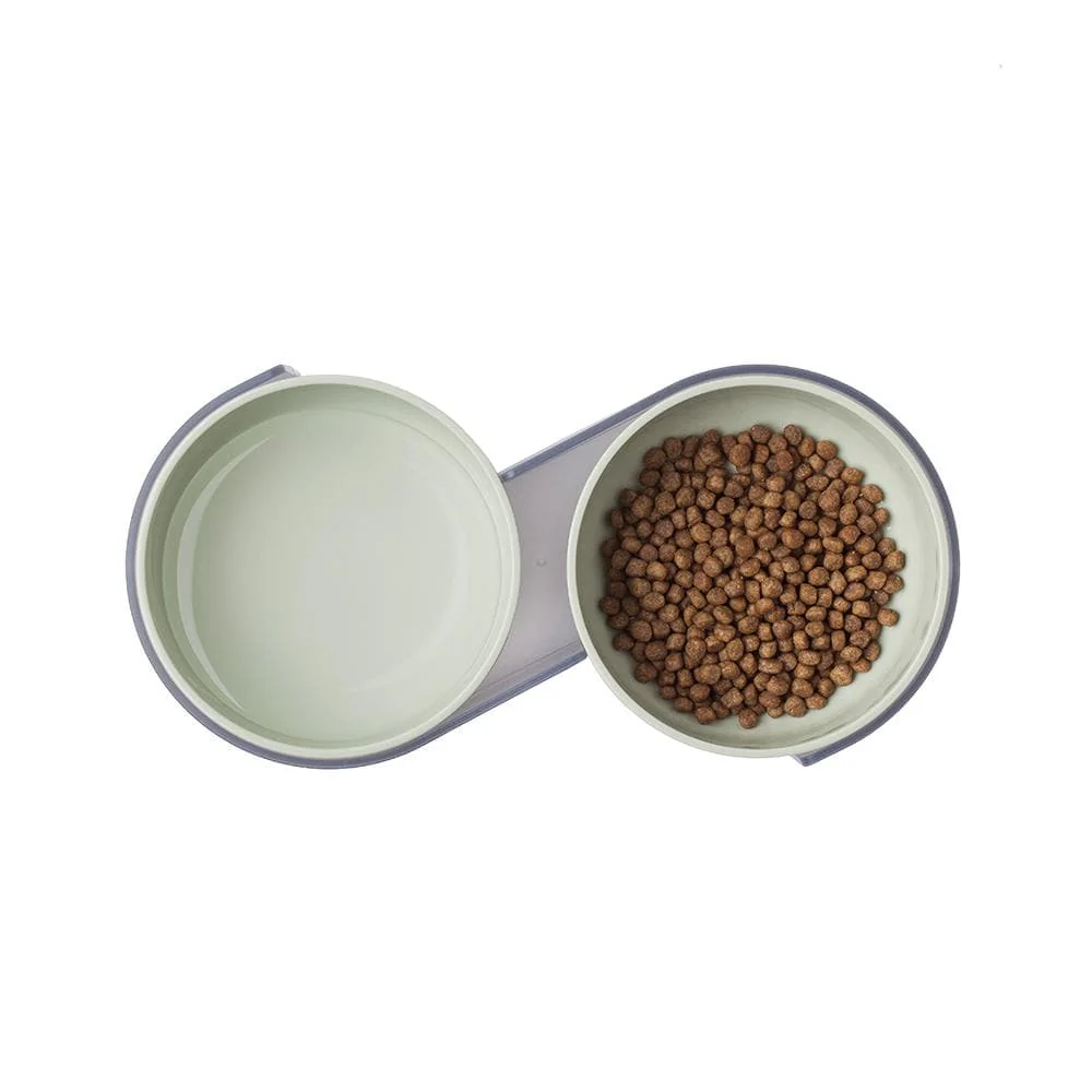 PIDAN Green Dual Bowl Cat Feeding & Drinking Supplies - Image 2
