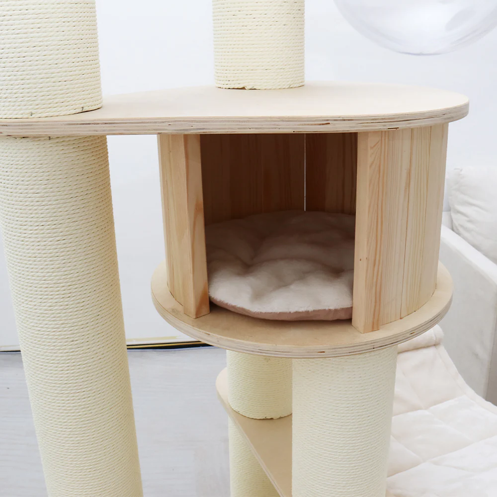 CATIO Solid Wood Climbing Post Scratcher Cat Tree 198cm - Image 6