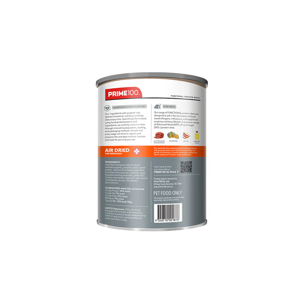 PRIME100 SPD Air Dried Kangaroo & Pumpkin Adult Dog Food 600g - Image 5