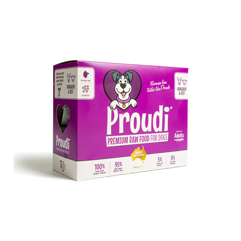 PROUDI Premium Frozen Kangaroo & Beef Raw Dog Food 2.4Kg - Image 6