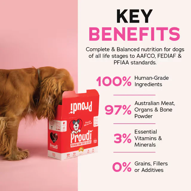 PROUDI Premium Frozen Red Combo Raw Dog Food 2.4Kg - Image 3