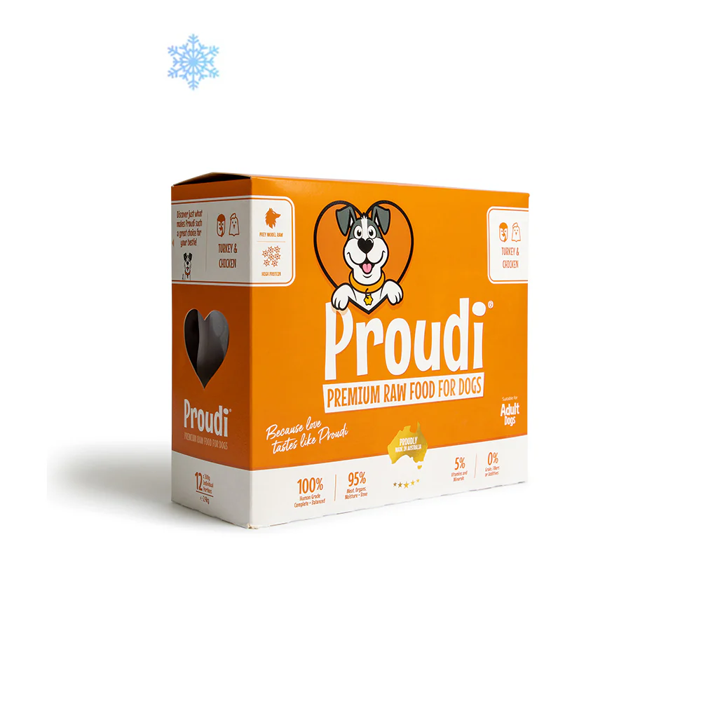 PROUDI Premium Frozen Turkey & Chicken Raw Dog Food 2.4Kg - Image 6