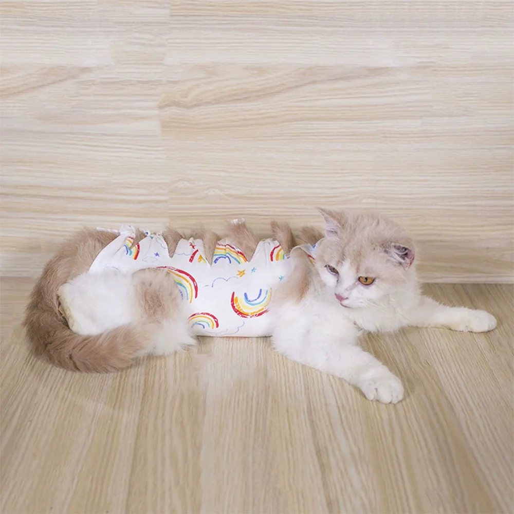 Rainbow Pattern Cat Post-Surgery Suit - Image 2