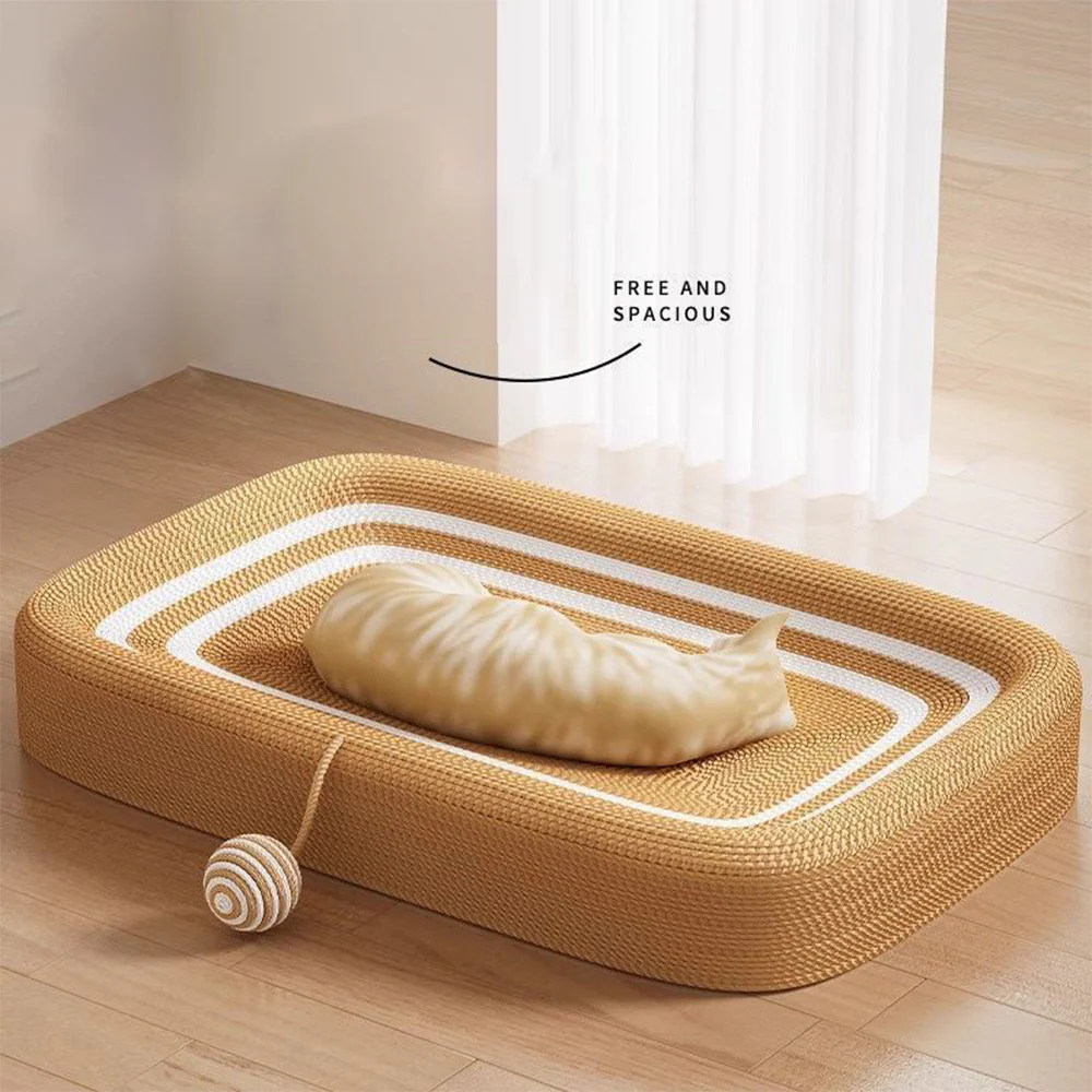 Rectangle Extra Large Sisal Cat Scratcher - 61X40X9 cm - Image 3