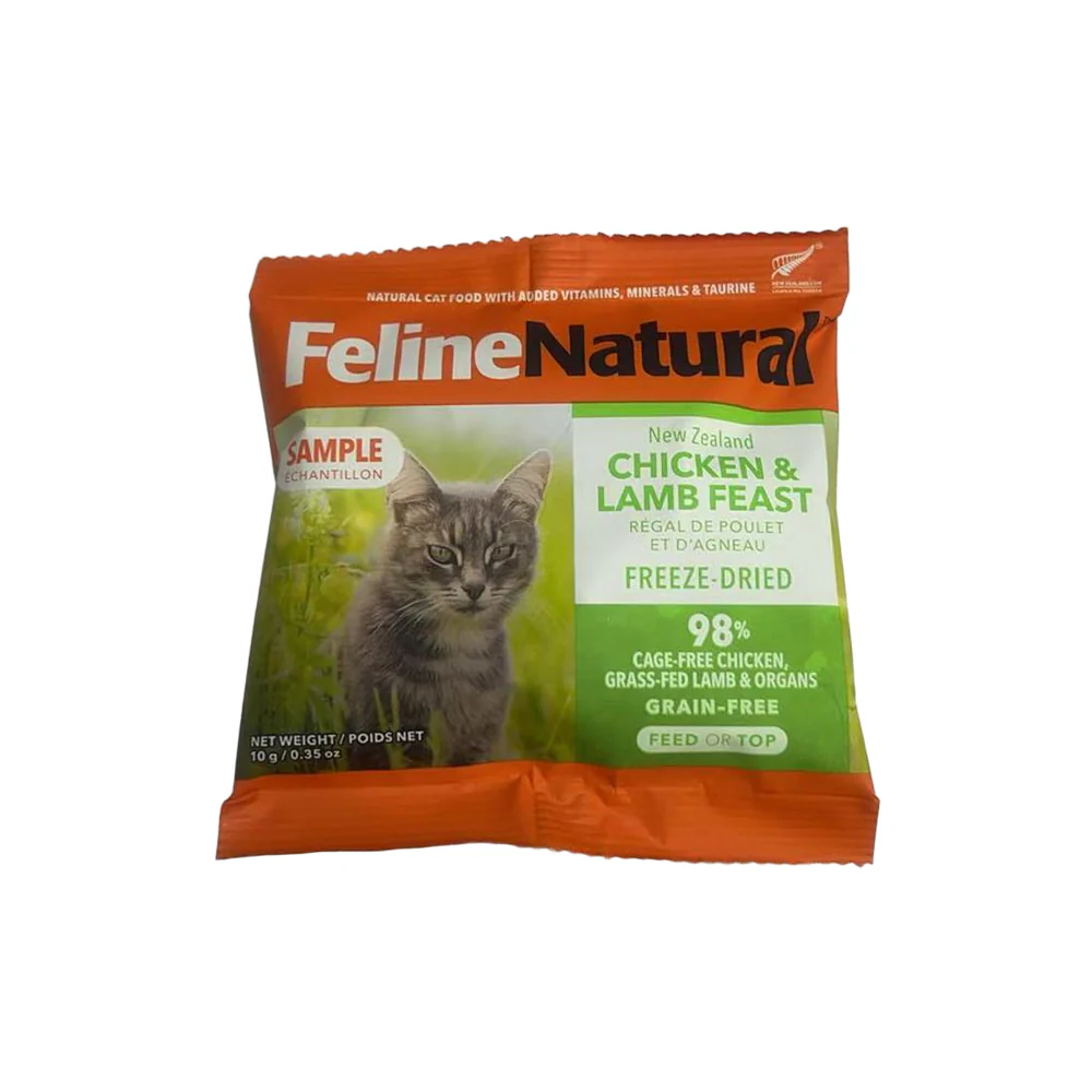 【Sample】FELINE NATURAL Chicken & Lamb Feast Feast Freeze Dried Cat Food 10g