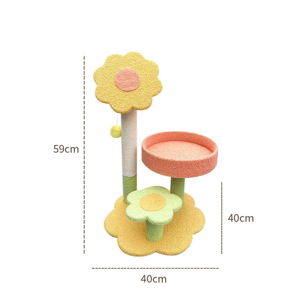 Sunflower Cat Tree with Scratching Posts - Image 2