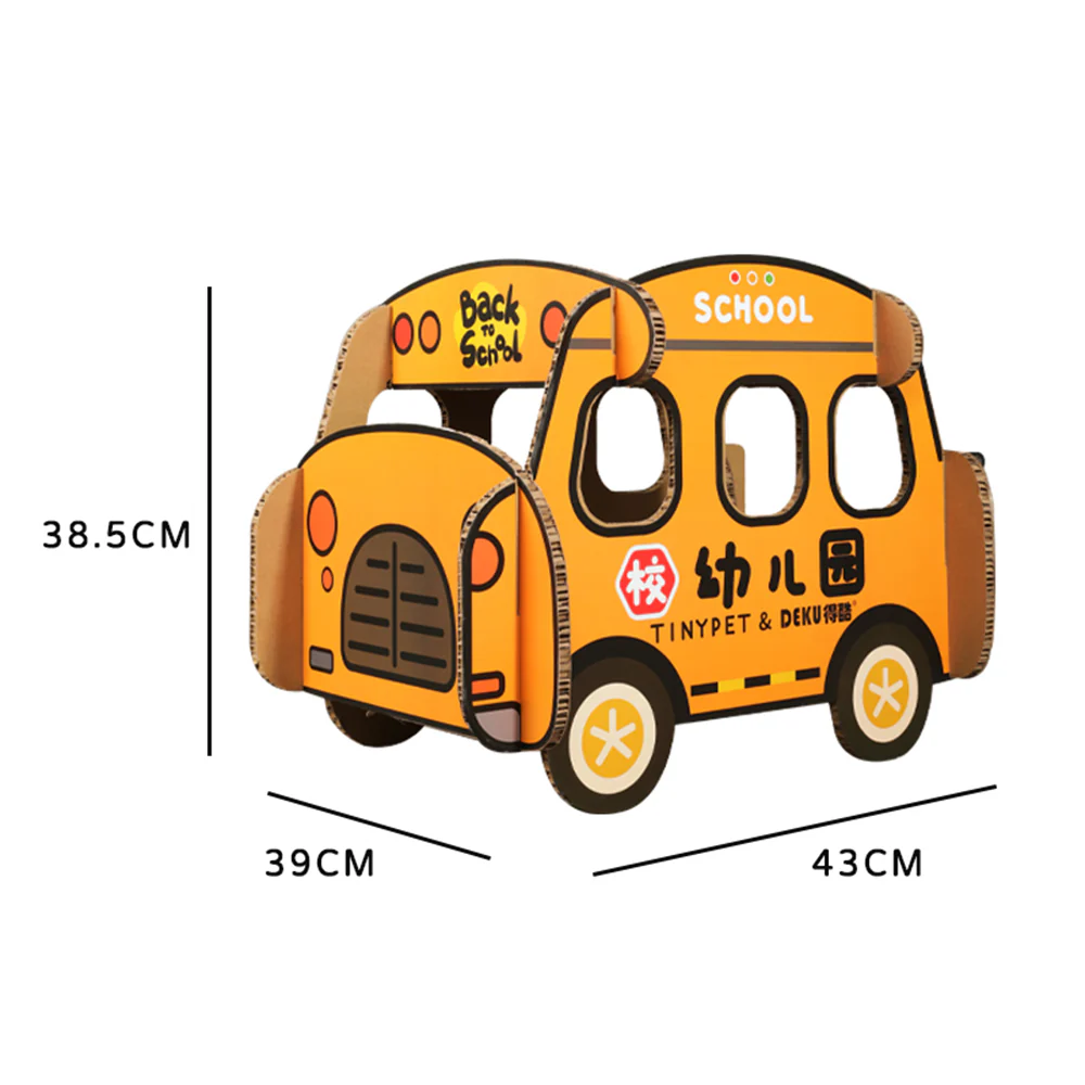 TINYPET School Bus Corrugated Paper Cat Scratcher - Image 3