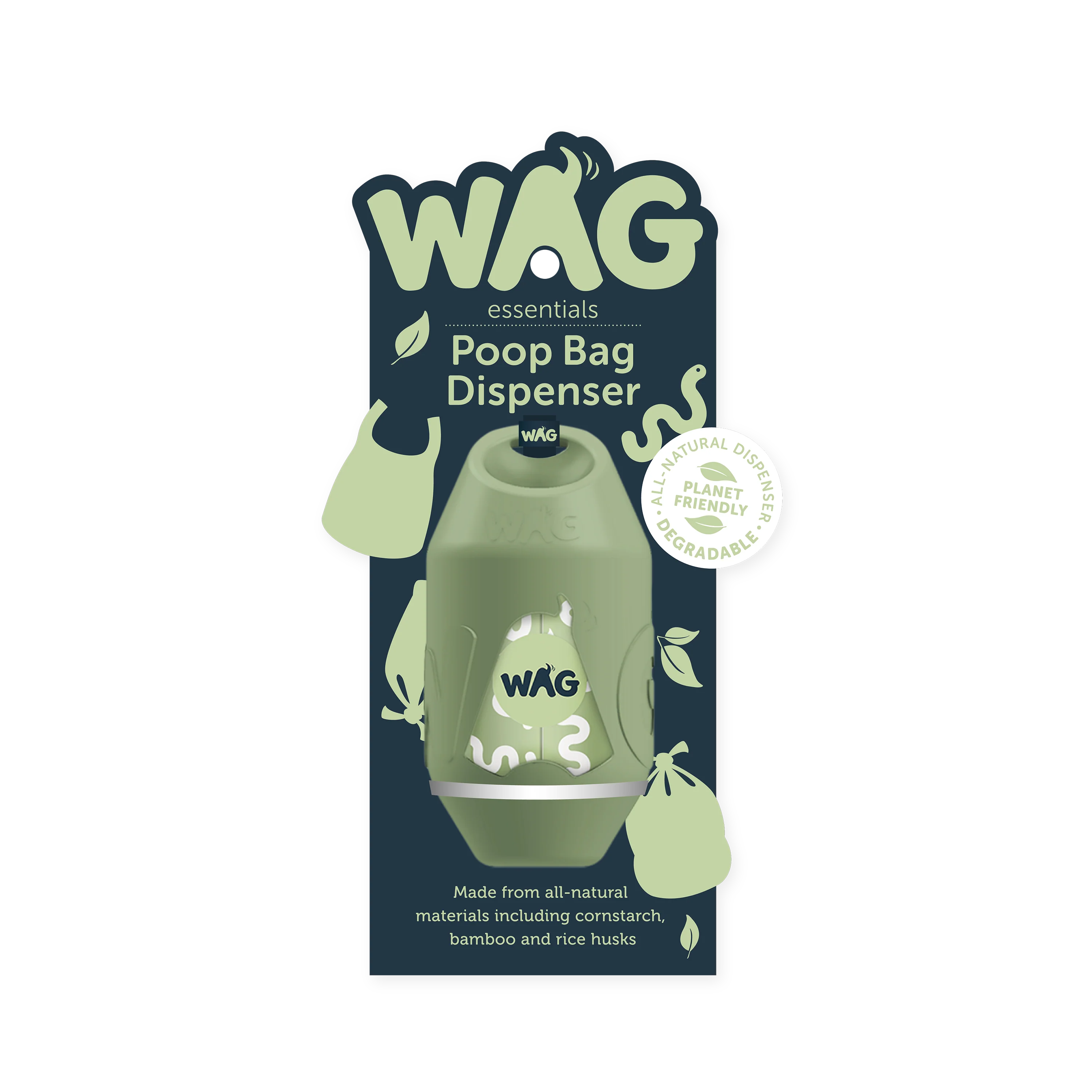 WAG Bamboo Dog Poop Bag Dispenser Pod with 15pcs (bag)